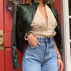 Emerald Forest Green Moto Jacket